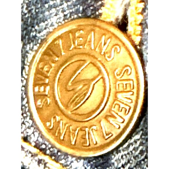 Seven7 Vintage Flared Jeans Floral Paisley Bell Bottom Design Leg Inserts Sz 32 - Picture 13 of 16